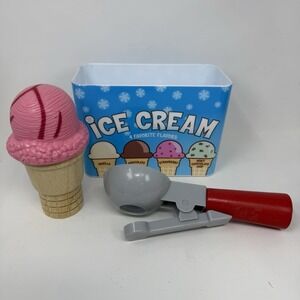 Melissa & Doug Replacement Ice Cream Plastic Tub, Scooper, Cone & Strawberry
